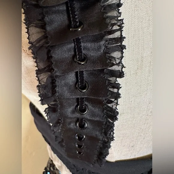 Louis Vuitton stunning black sequined & lace tank dress Size 40 (US size 8) - Picture 8 of 9